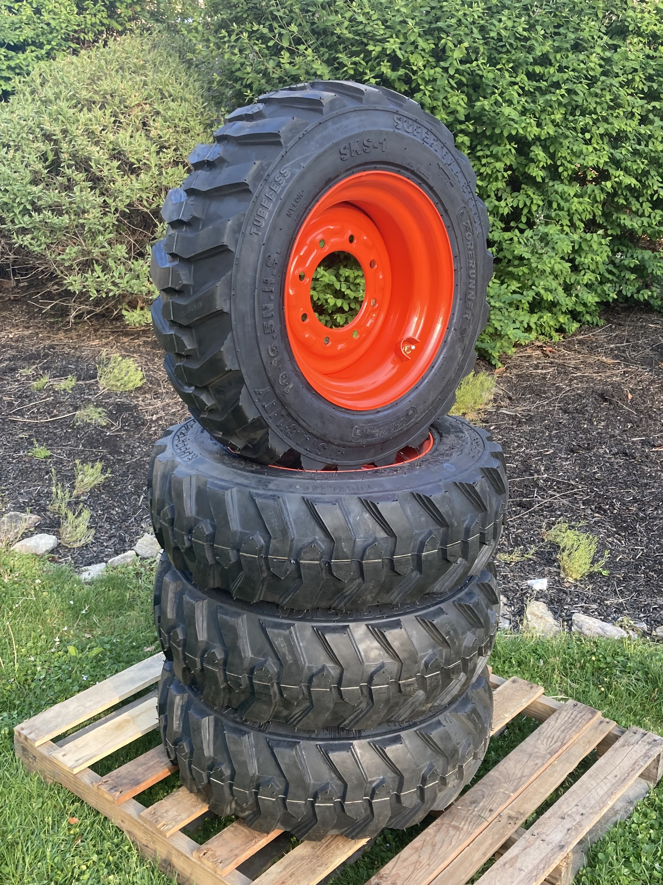 1 or 4-10-16.5 SKS-1 Skid Steer Tires/Rims for Bobcat & more-10X16.5-12 ...
