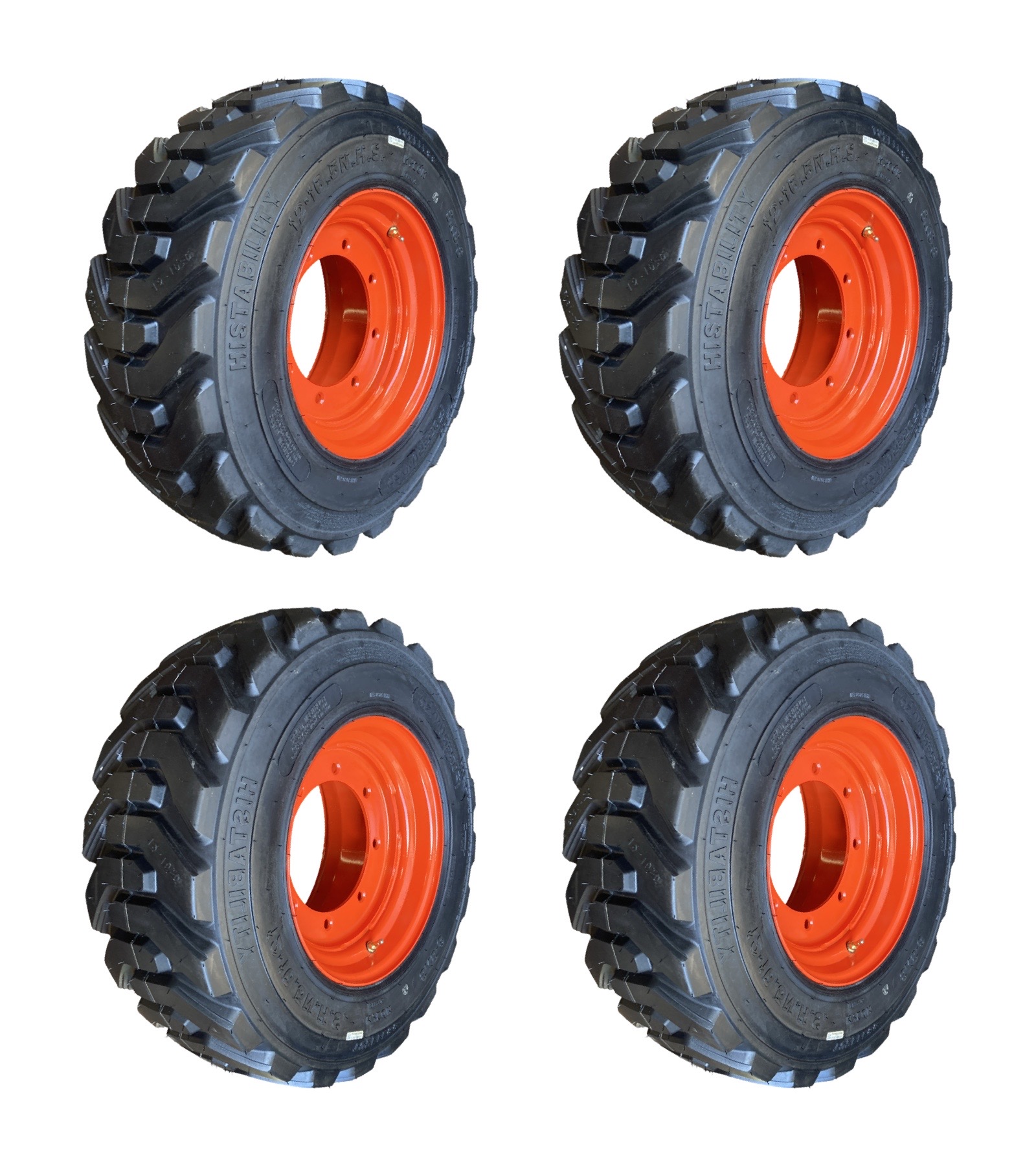 HD 12-16.5 SKS-8 Skid Steer Tires/Rims for Bobcat 9