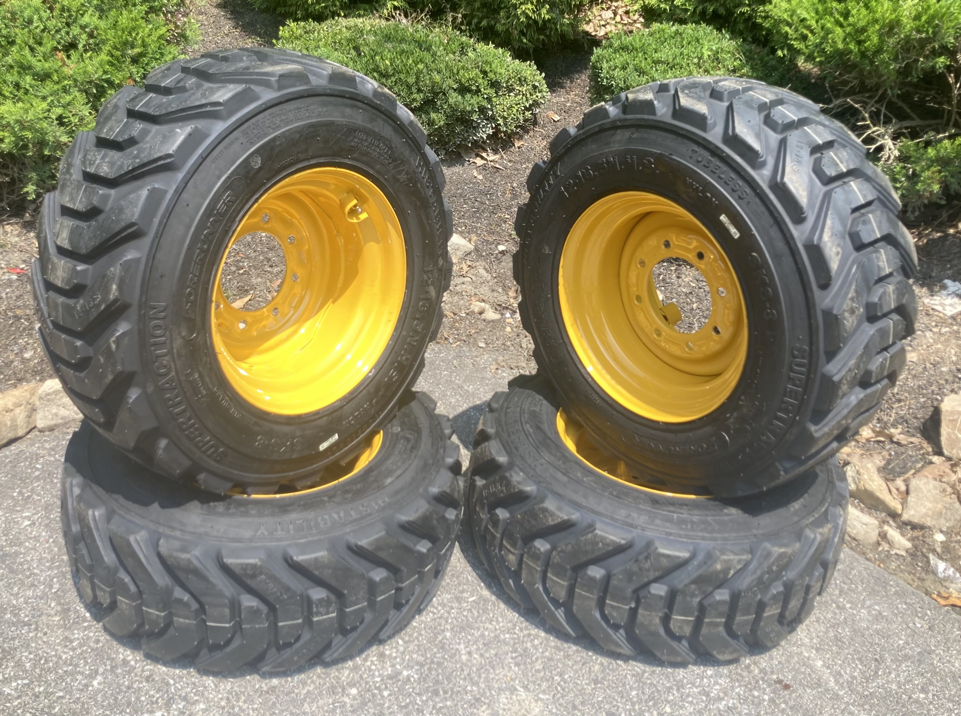 1 or 4-HD 12-16.5 SKS-8 Skid Steer Tires/Rims for John Deere ...