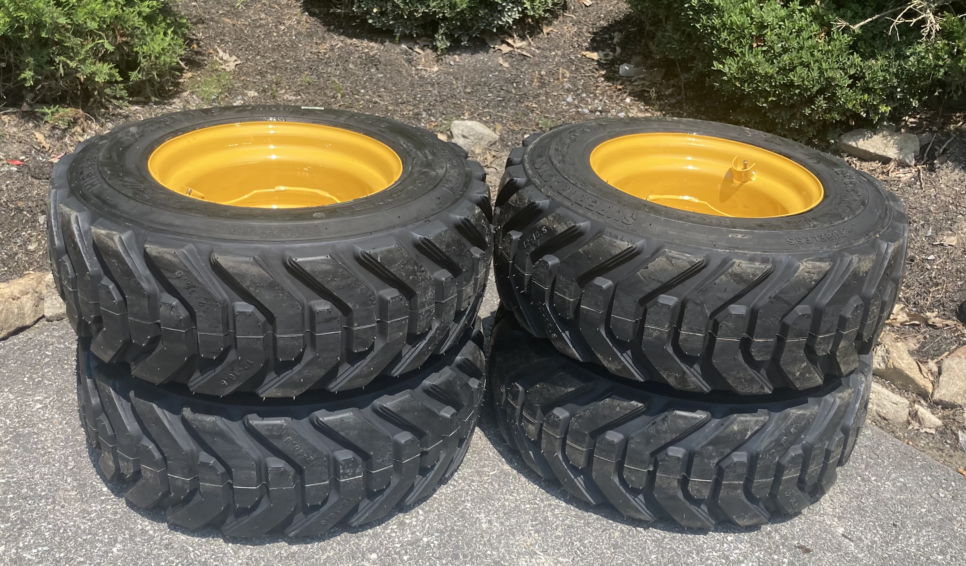 1 or 4-HD 12-16.5 SKS-8 Skid Steer Tires/Rims for John Deere ...