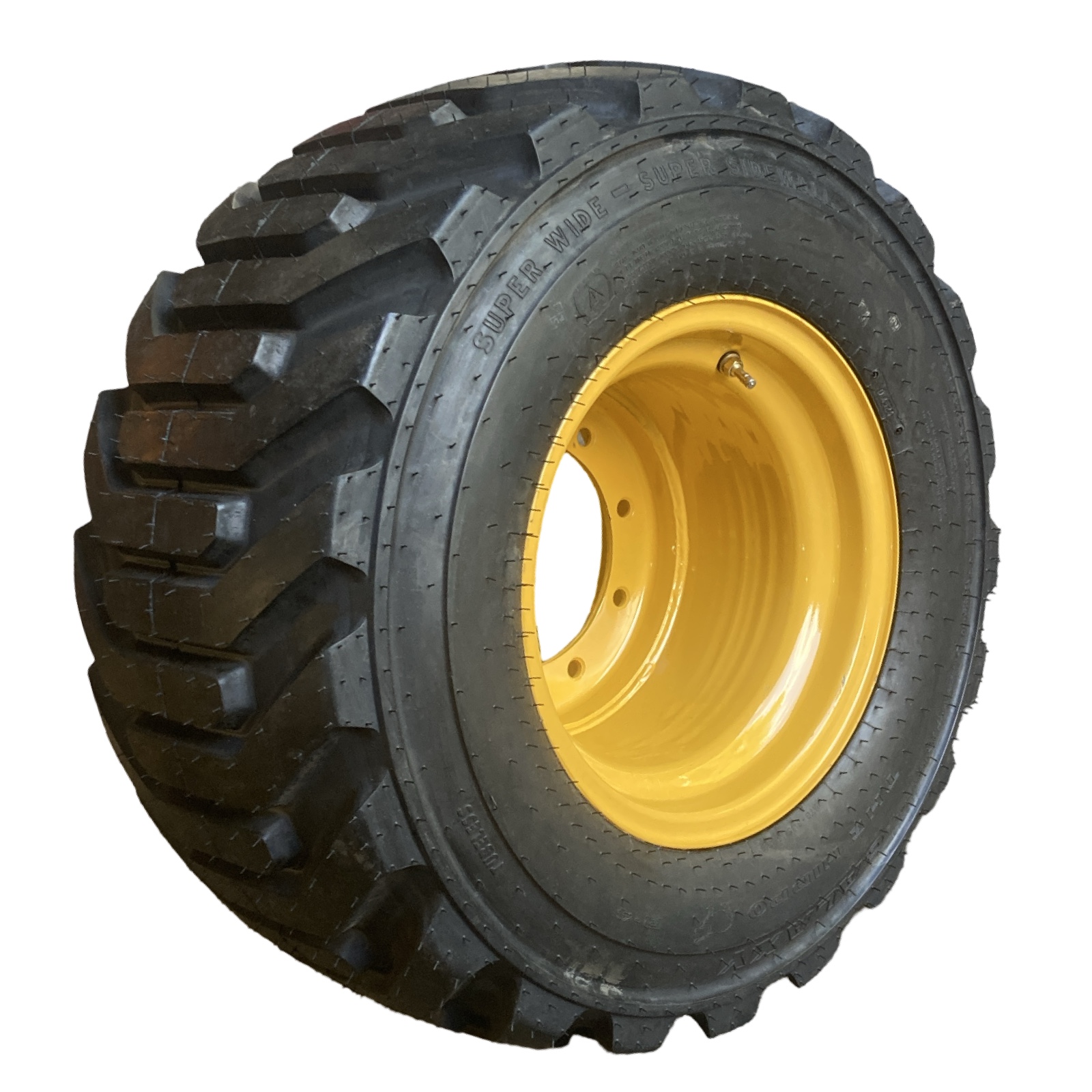 NEW HD 31X15.5-15 Hippo Skid Steer Tires on 9 lug Rims for Wheel Loader-8PLY